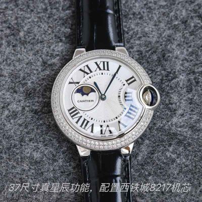 TW Factory Cartier Ballon Bleu 8217 Movement 42/37/33MM Leather Strap AAA grade replica watches USA
